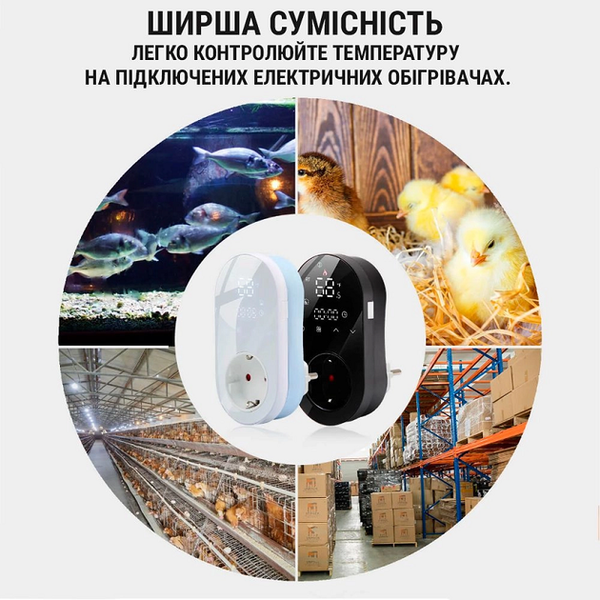 Wi-Fi терморегулятор In-Therm PLWT 012 у розетку Білий 203386 фото