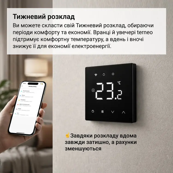 Wi-Fi терморегулятор Terneo NX Чорний 203412 фото